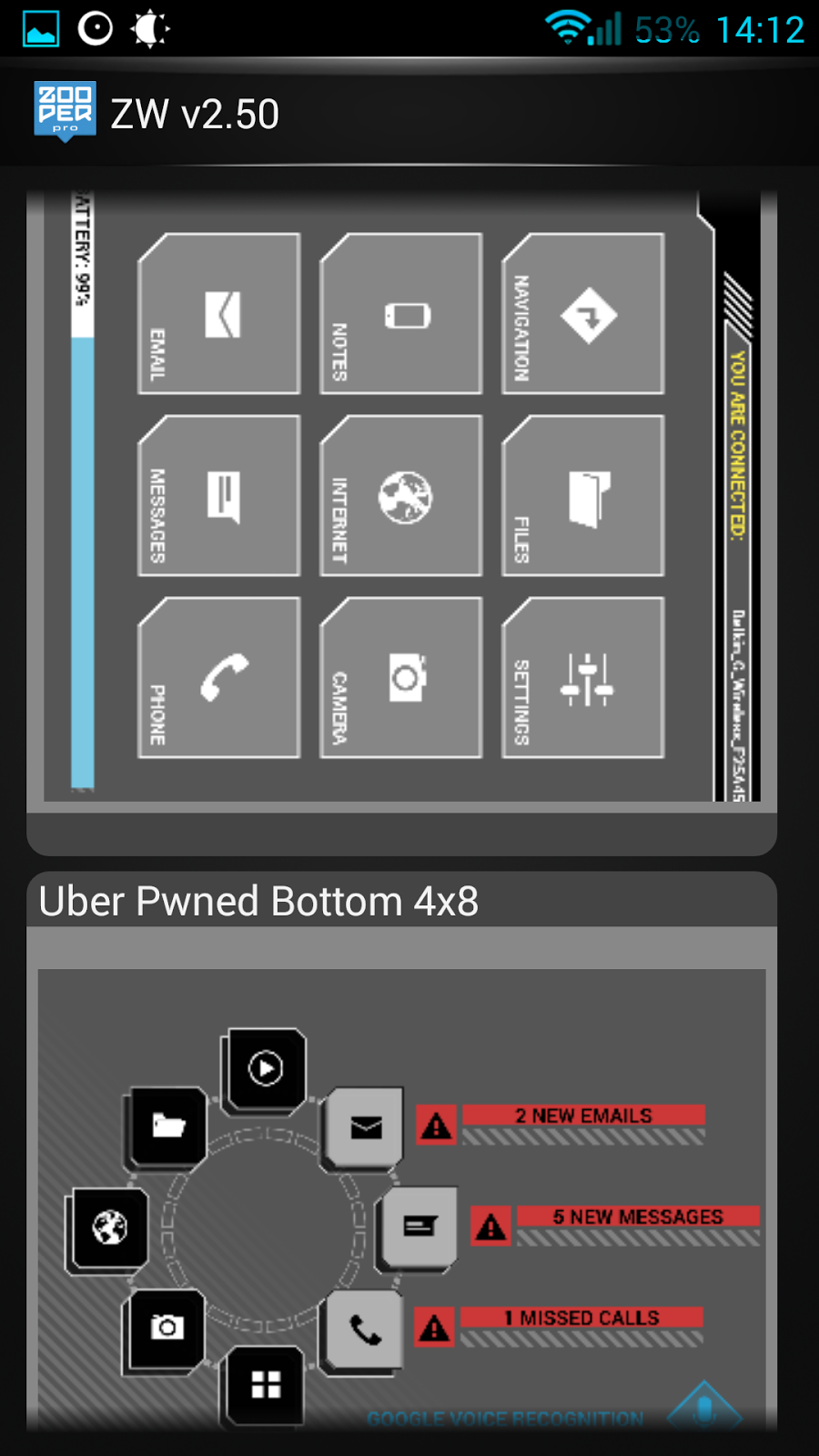 Heavenly themes with the help of Zooper Widget Pro