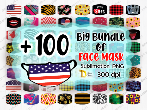 Download Bundle Of Face Mask Sublimation SVG Cut Files