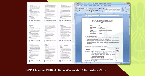 Rpp 1 Lembar Pjok Sd Semester 2