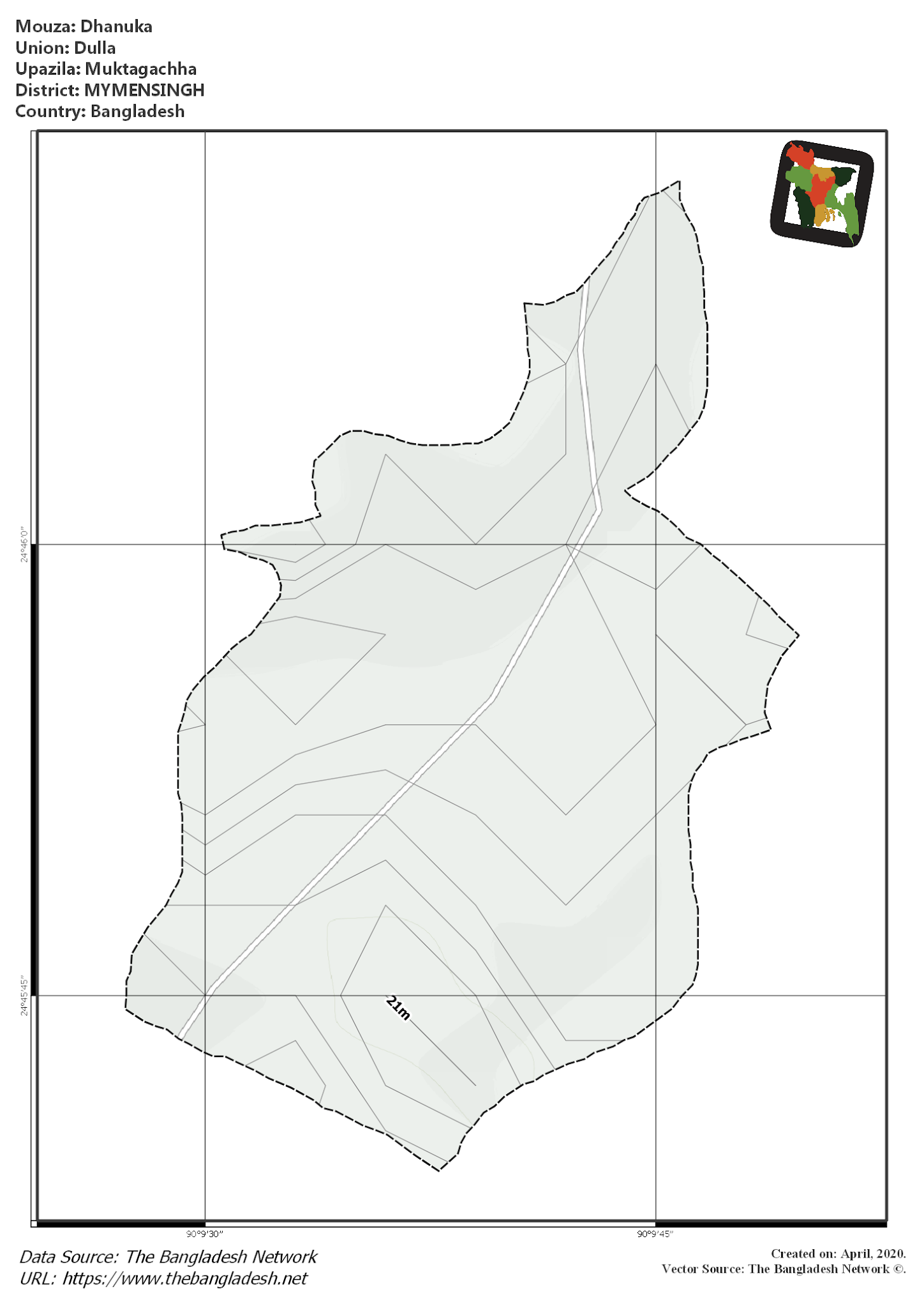 Map of Dhanuka Mouza of Muktagachha Upazila, MYMENSINGH Map of Dhanuka Mouza of Muktagachha Upazila, MYMENSINGH, Bangladesh.