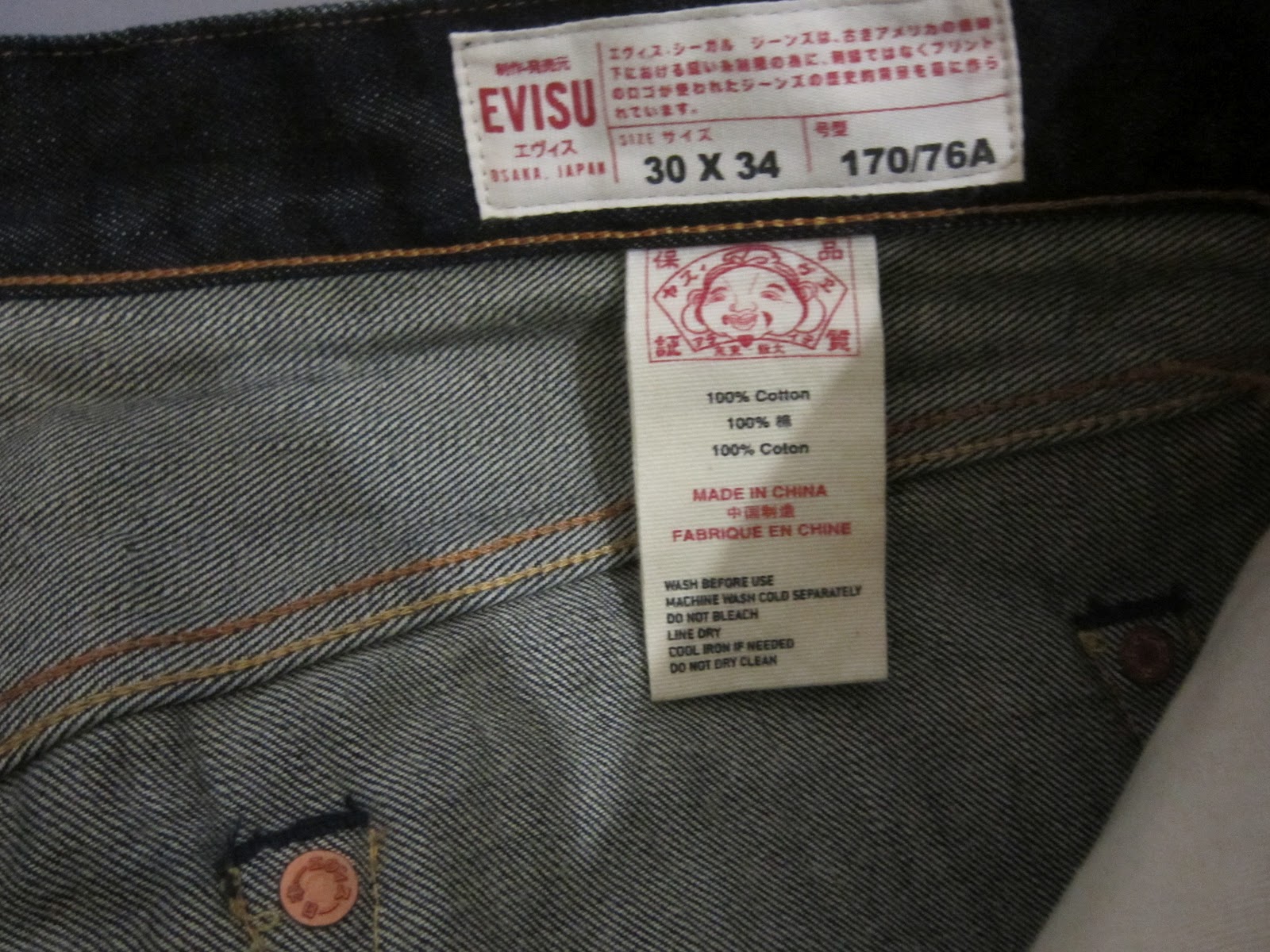Nurih's Outlet: SOLD! Evisu Jeans Lot 2008 Selvedge - Size 30x34