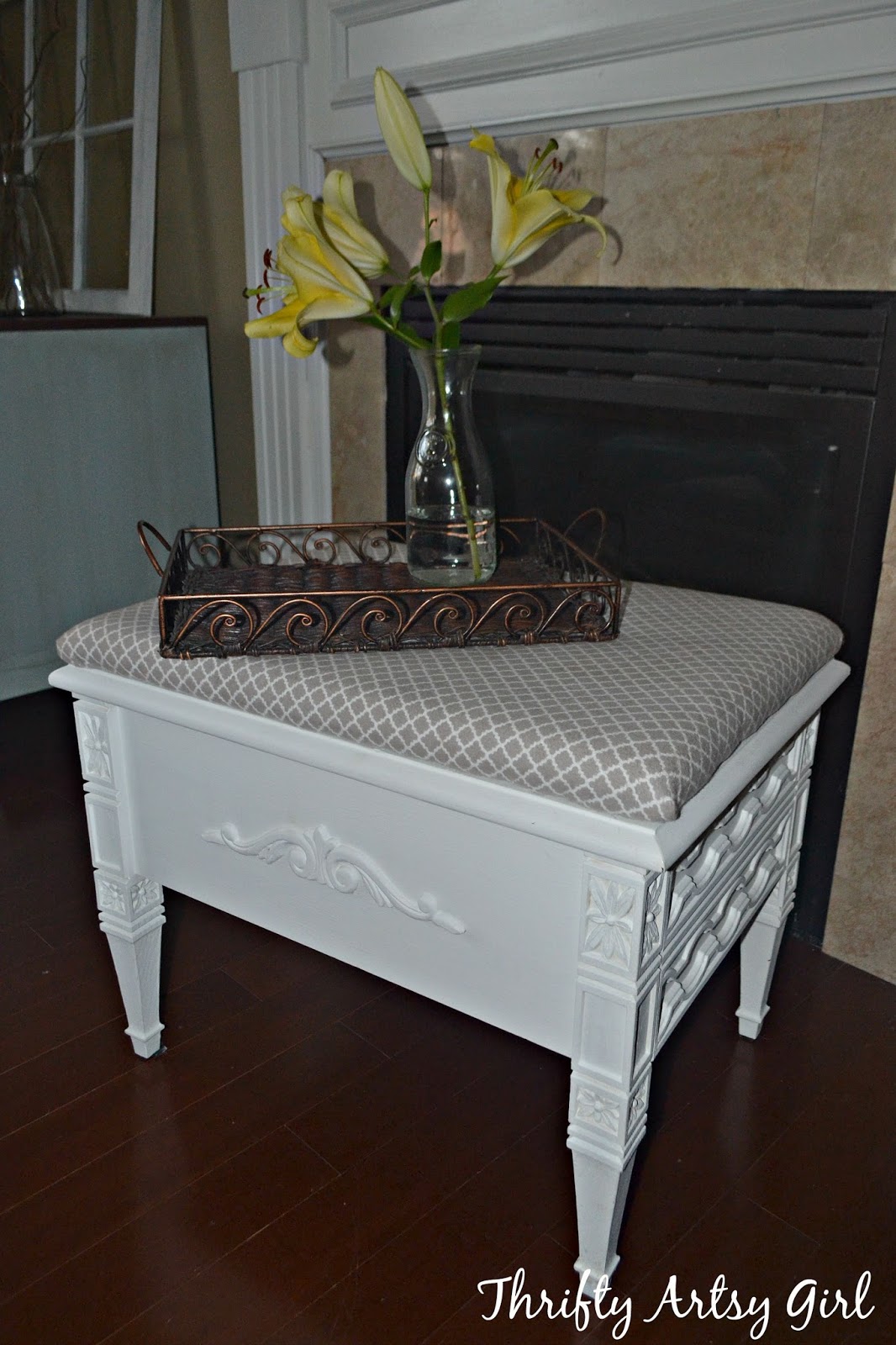 Thrifty Artsy Girl How to Make an Elegant Storage Ottoman with a