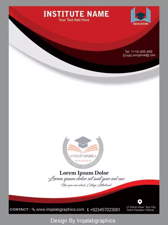 School College Letterhead Design Free Templates Download