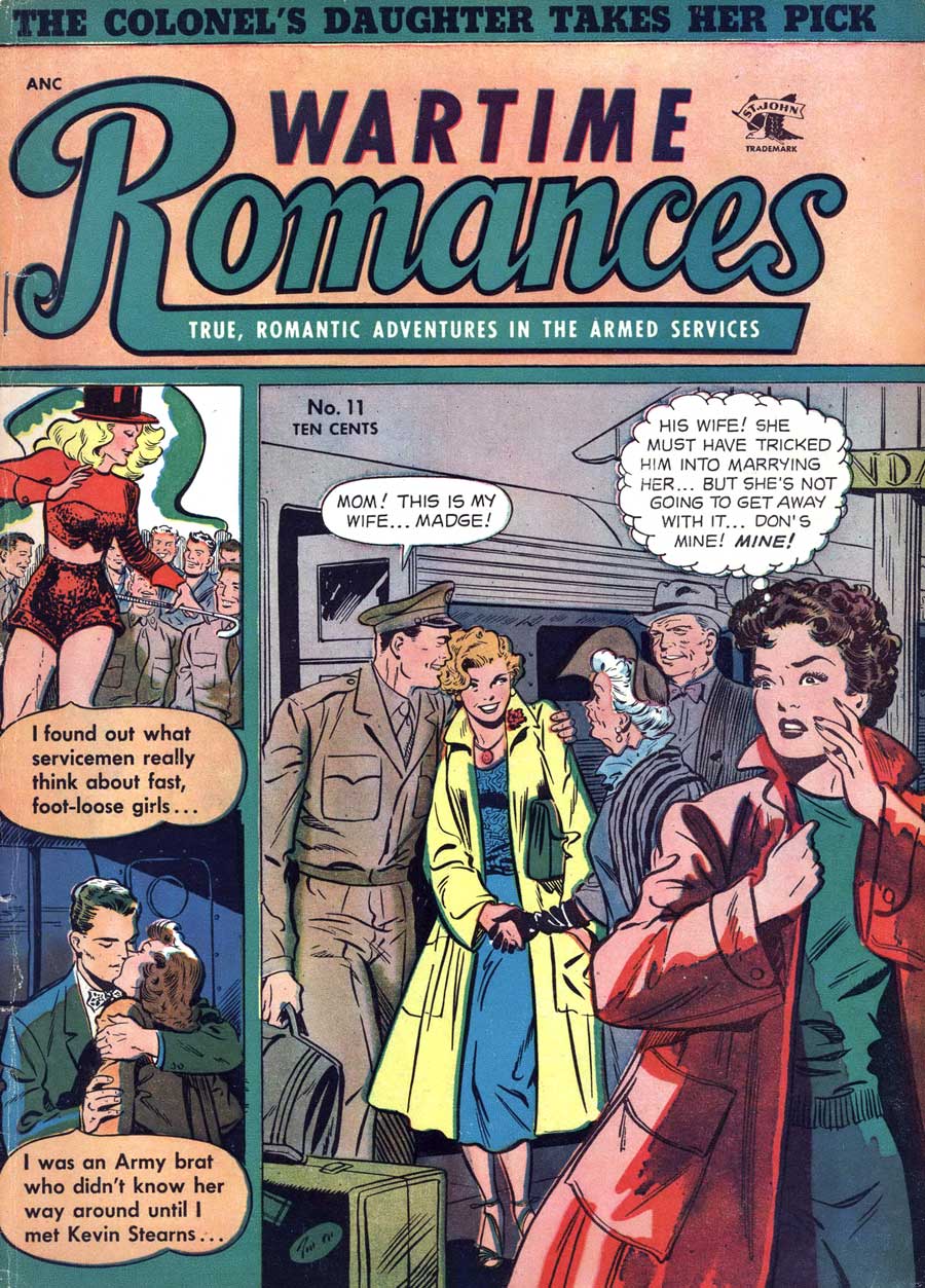 Wartime Romances #11 st. john 1950s golden age romance comic book cover by Matt Baker