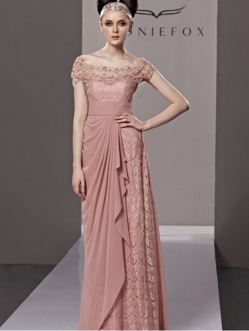 Dress to Surprise Trendy Prom Dress with Short Sleeves