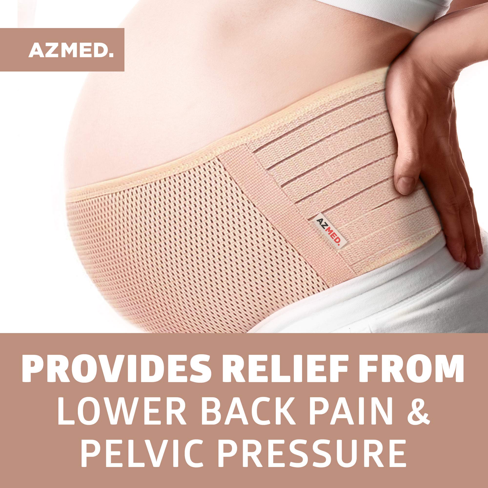 AZMED Maternity Belt, Breathable Pregnancy Back Support, Premium Belly