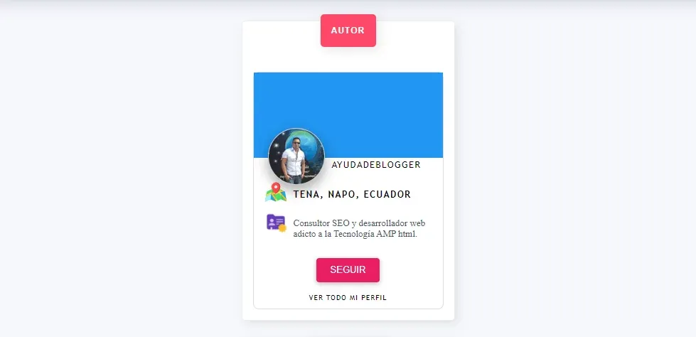 Modificar el widget perfil de Blogger versión para AMP html