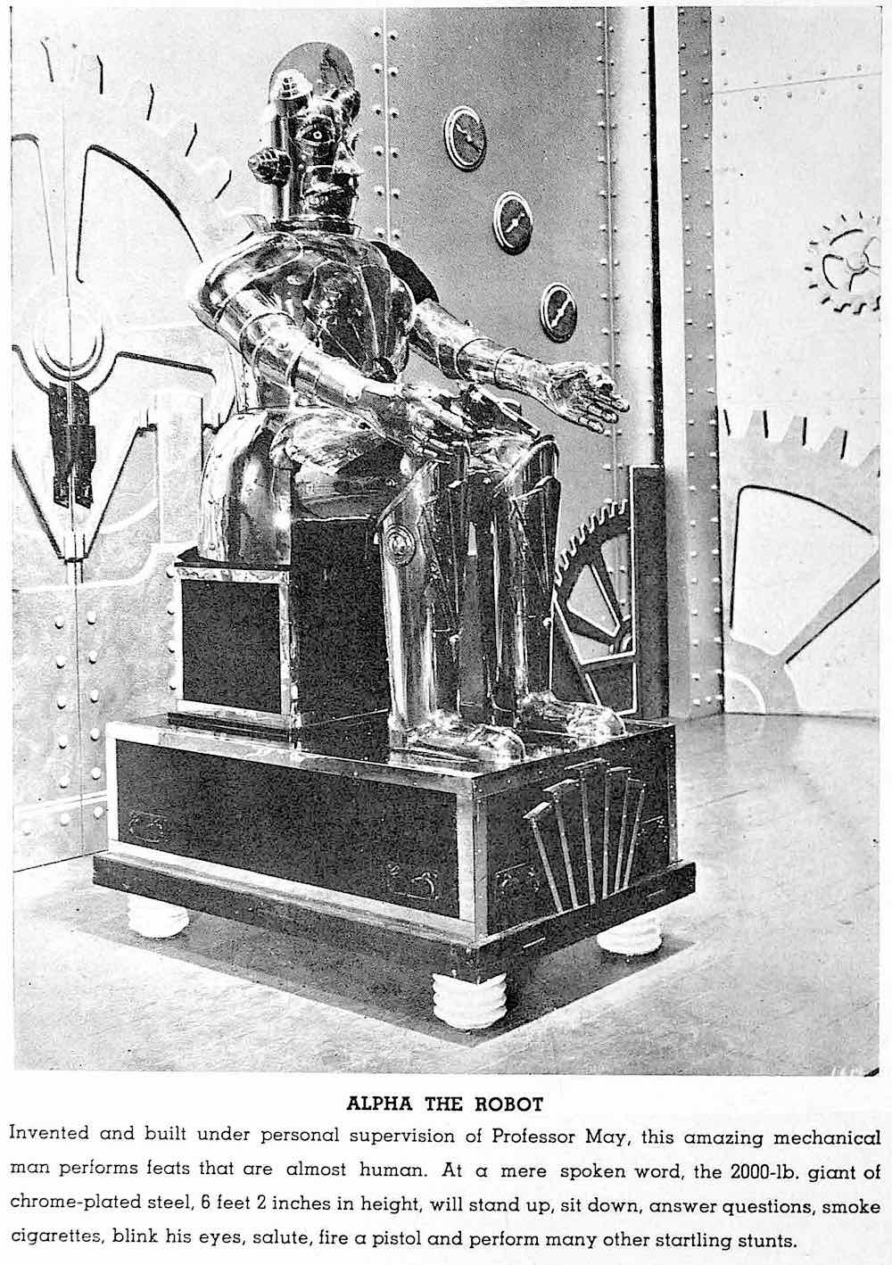 1936 California Pacific International Exposition Alpha The Robot at the 1936 California Pacific International Exposition