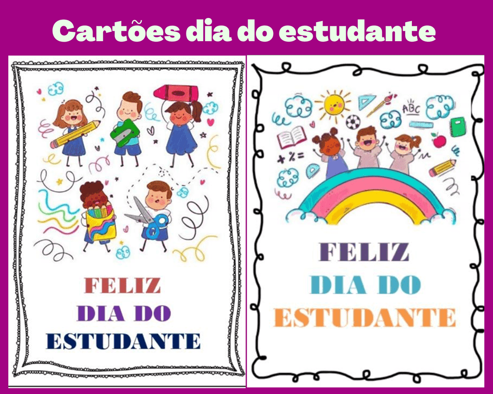 Cartão dia do estudante.