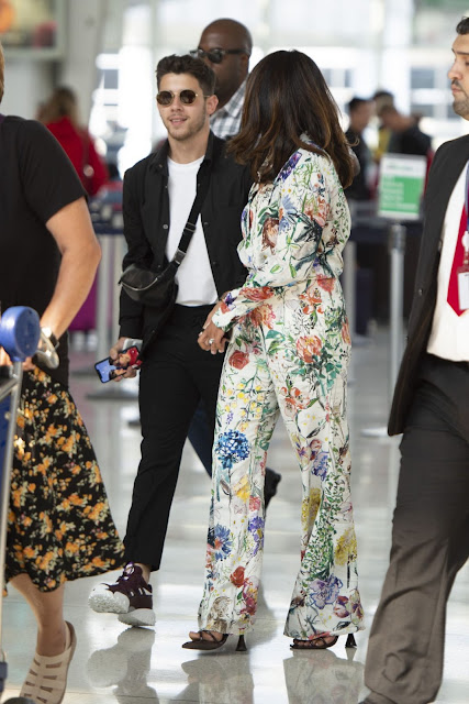 Priyanka Chopra and Nick Jonas at JFK Airport in New York 27 July-2019