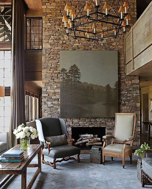 Living Room Stone Wall