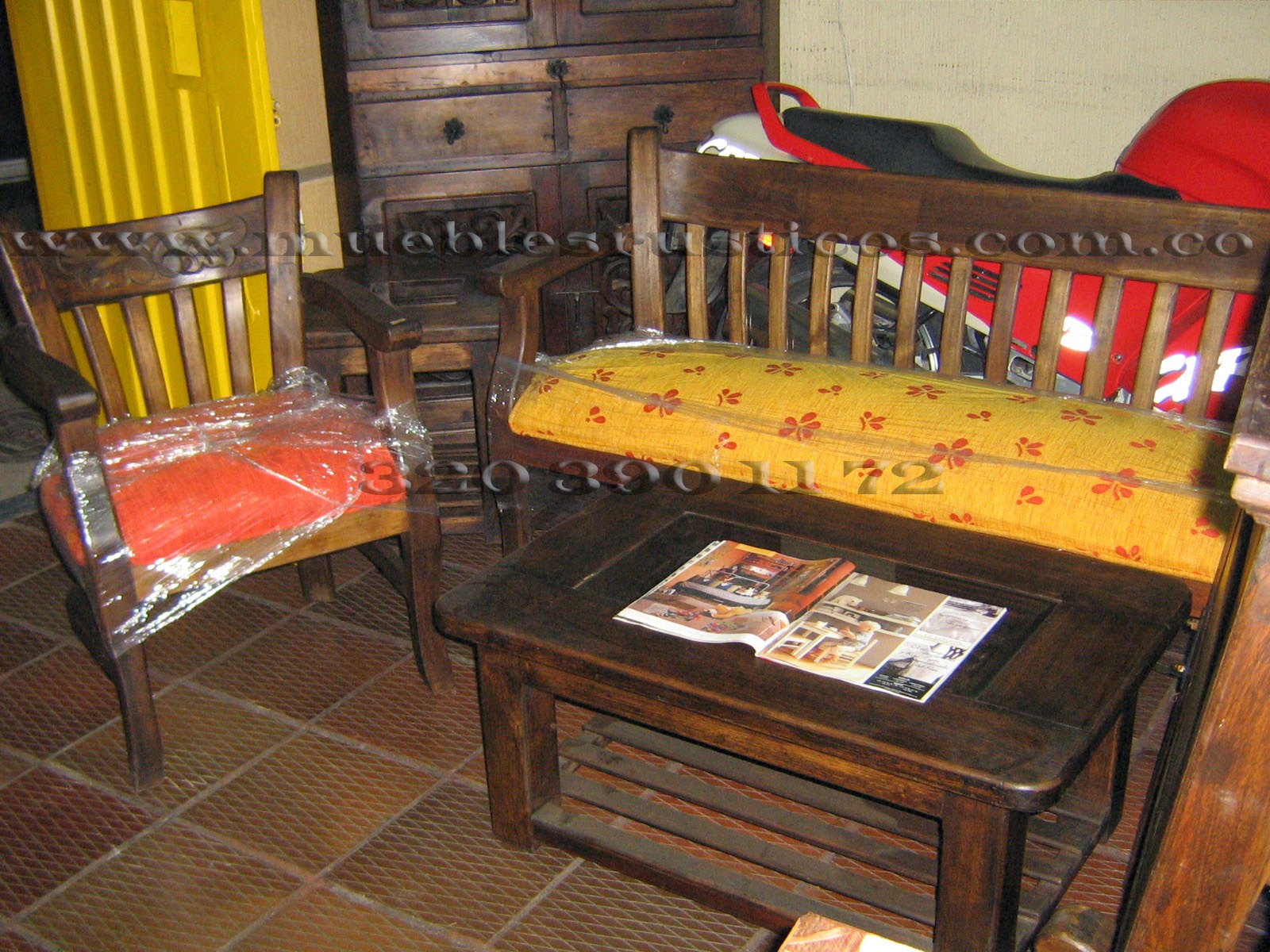 muebles rusticos bogota : sala en madera