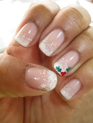 christmas holly nail nails french designs tip winter snow gel simple mani holiday pretty wintery discover