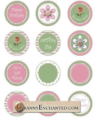 GRANNY ENCHANTED'S BLOG: Free Kit 44 Tea Rose Printable Cupcake Toppers
