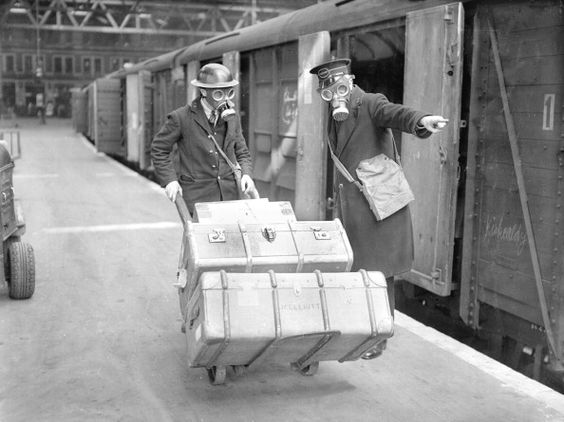 16 April 1941 worldwartwo.filminspector.com British Railway Workers Gas Masks