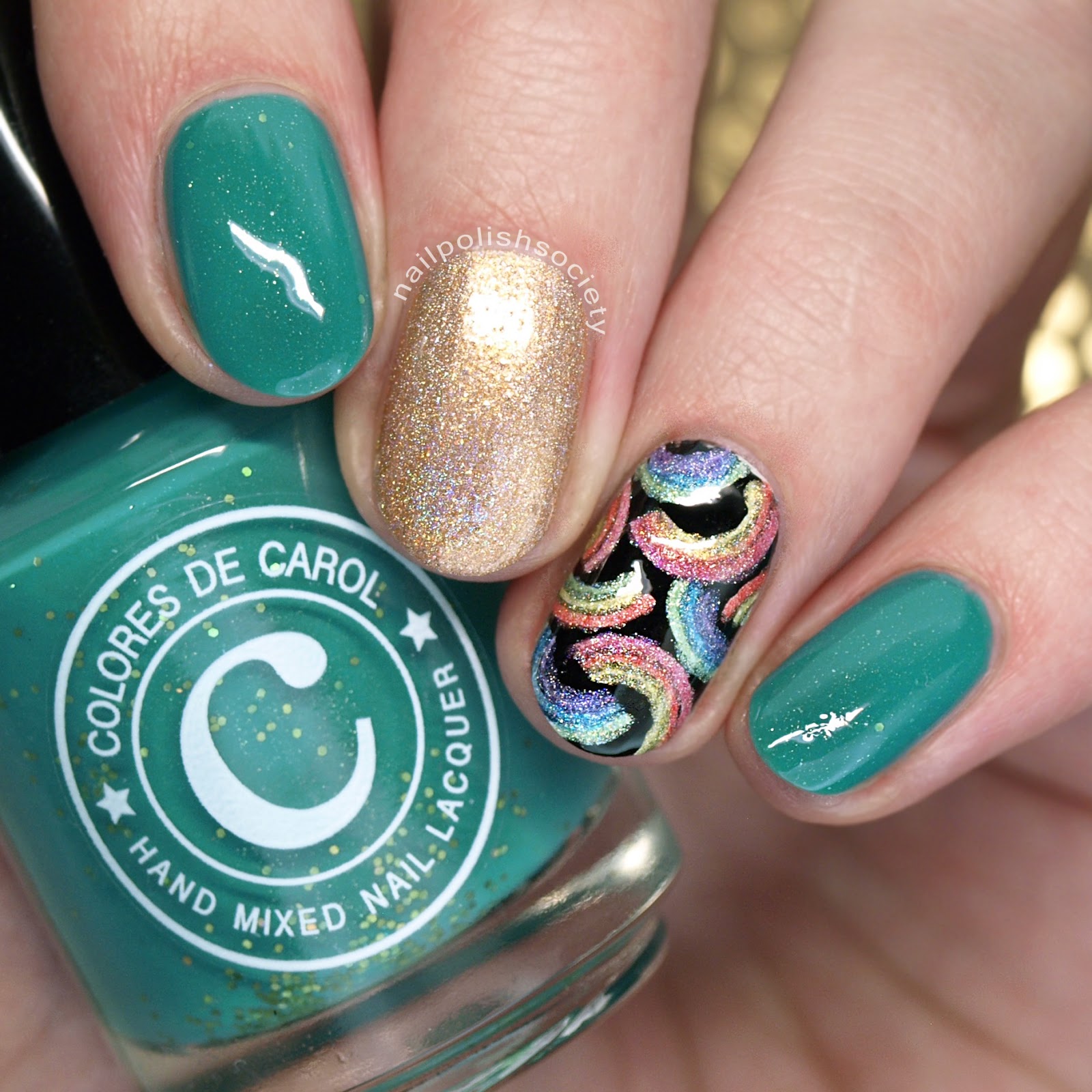Nail Polish Society St Patrick s Day Holographic Rainbows