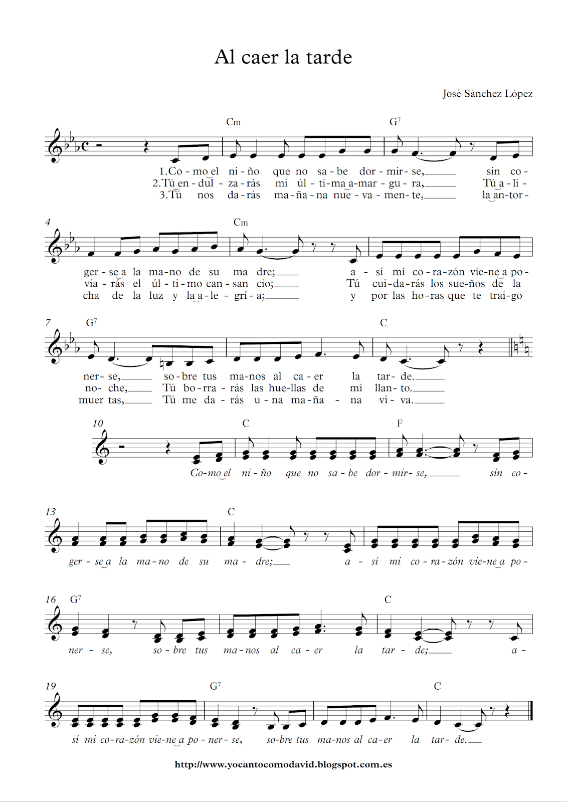 Al caer la tarde | Yo canto como David