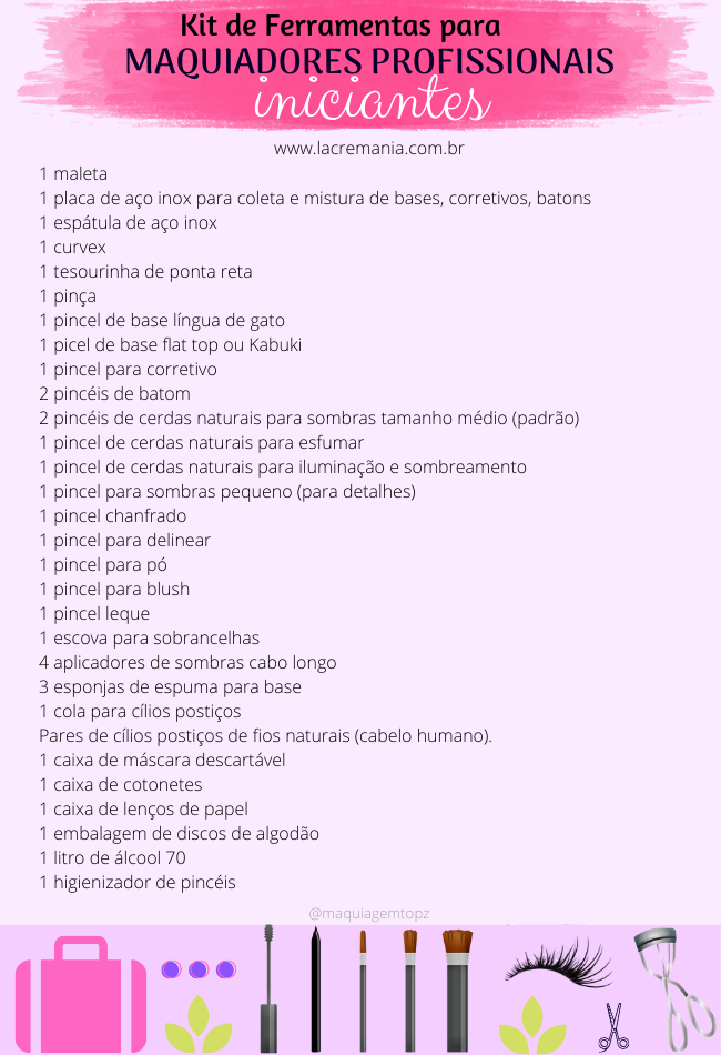 Kit de maquiagem p/ maquiador iniciante - Lacre Mania