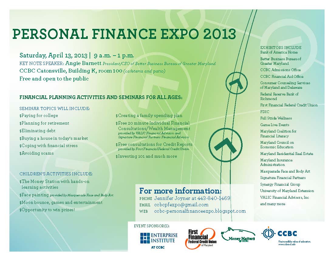 CCBC Personal Finance Expo CCBC Personal Finance Expo
