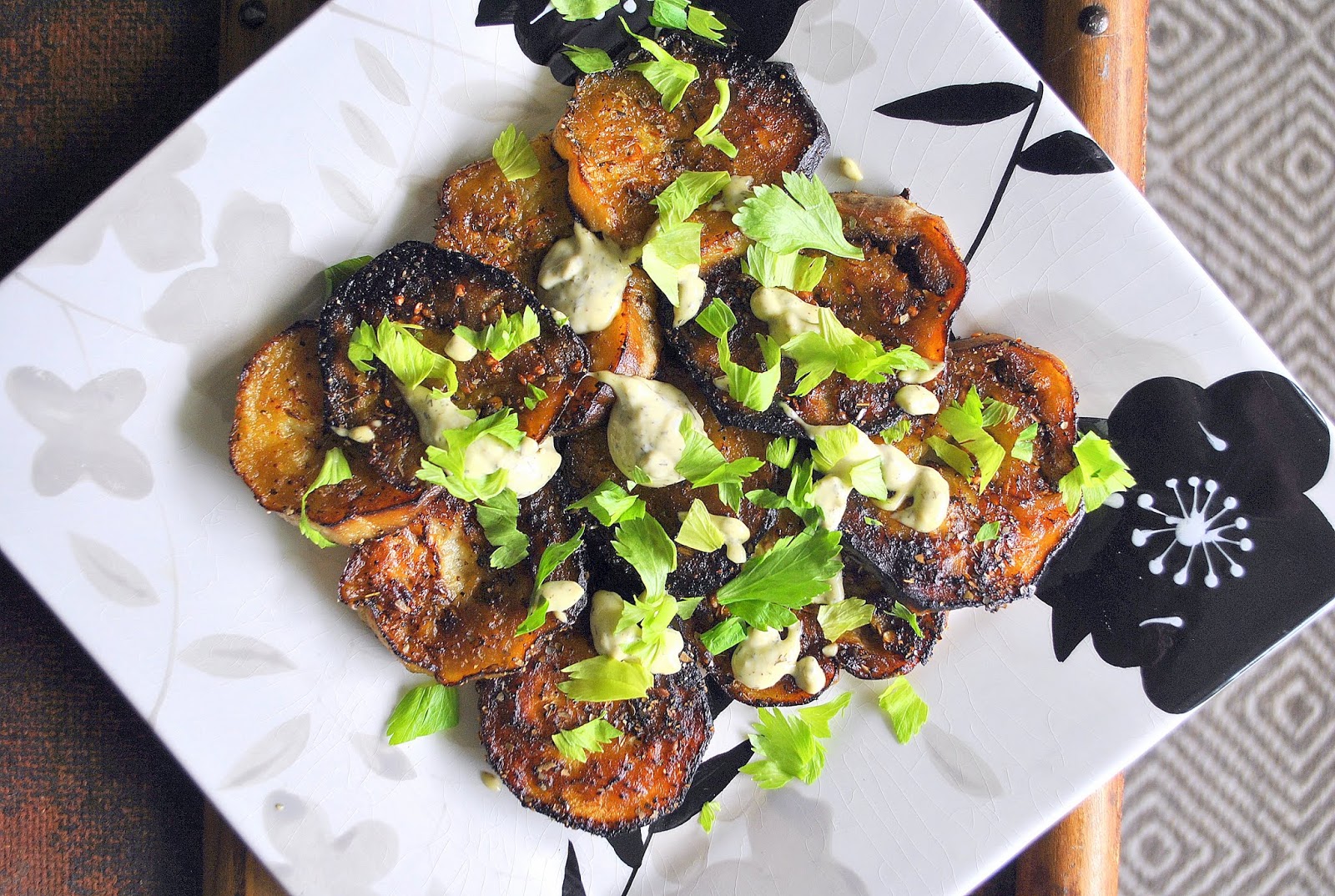 Eggplant with Lemon & Tarragon Aioli (Berinjela com Aioli de Limão