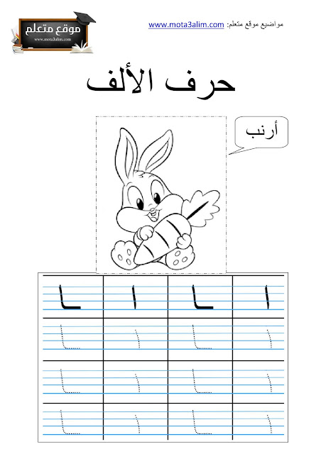 تعليم كتابة الحروف العربية للأطفال pdf