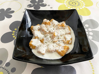 Pumpkin gnocchi with blue cheese sauce