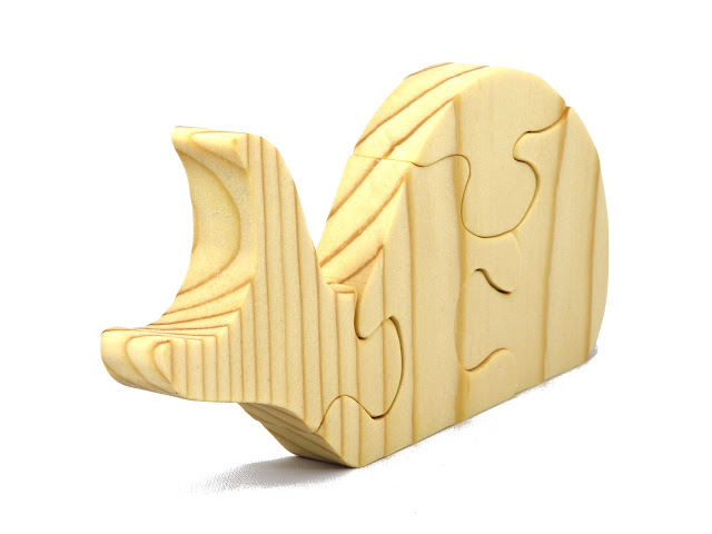Handmade Wood Whale Puzzle