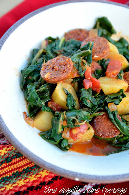 Blettes au chorizo et aux tomates 