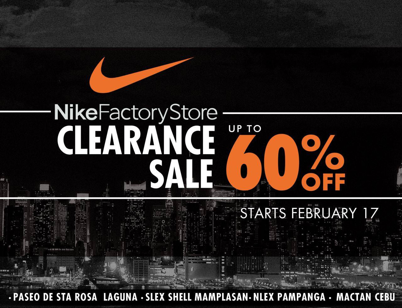 sale at nike factory