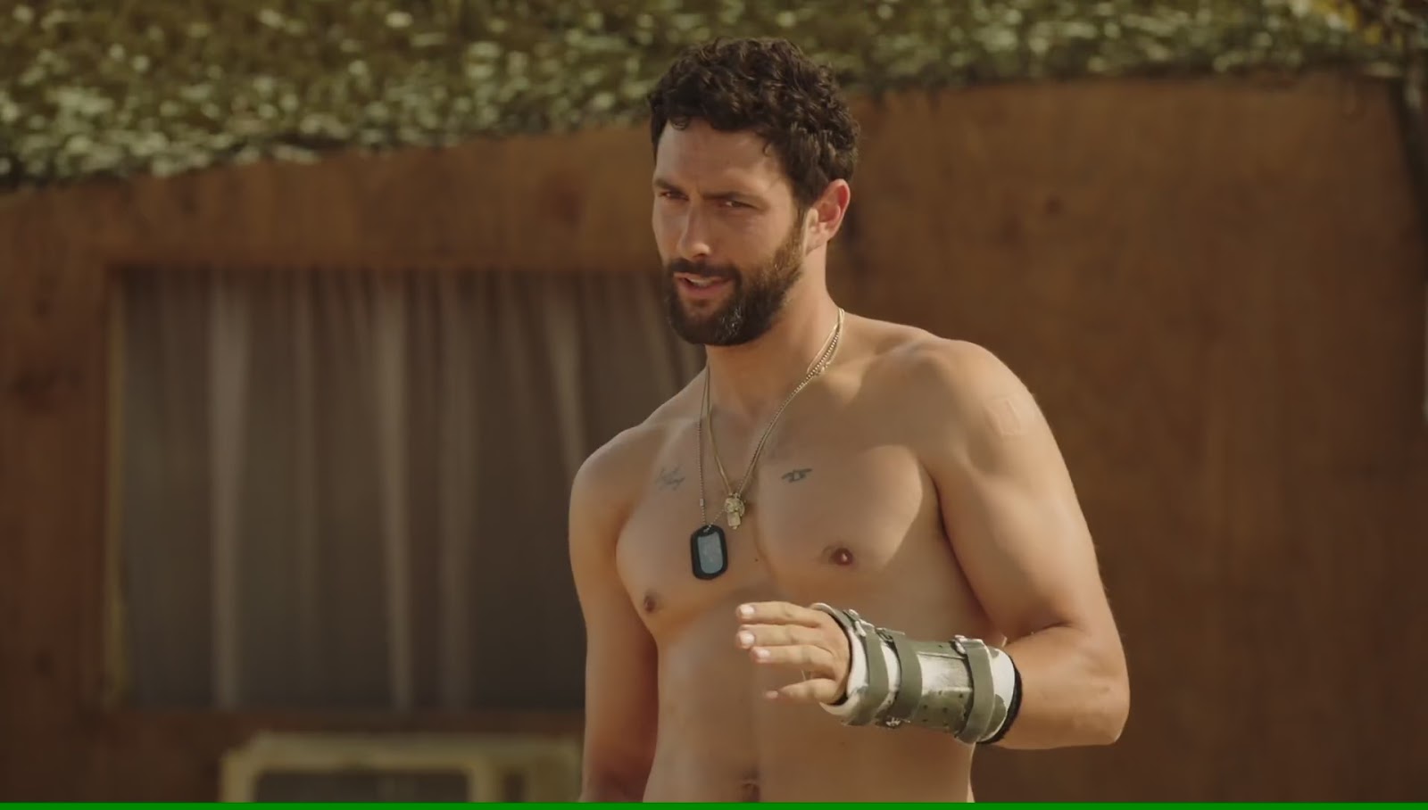 Noah Mills shirtless in The Brave 1-02 "Moscow Rules" .