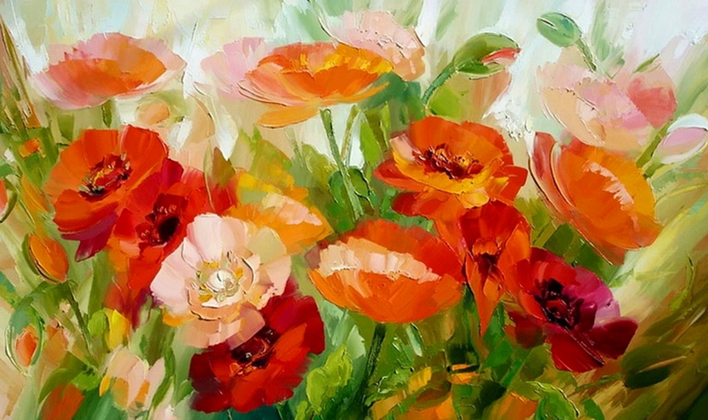 EL ARTE Y ACTIVIDAD CULTURAL: Flores al Óleo con Espátula, Alexander  Sergeev, Rusia