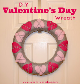 Easy DIY Valentine's Wreath - www.sweetlittleonesblog.com