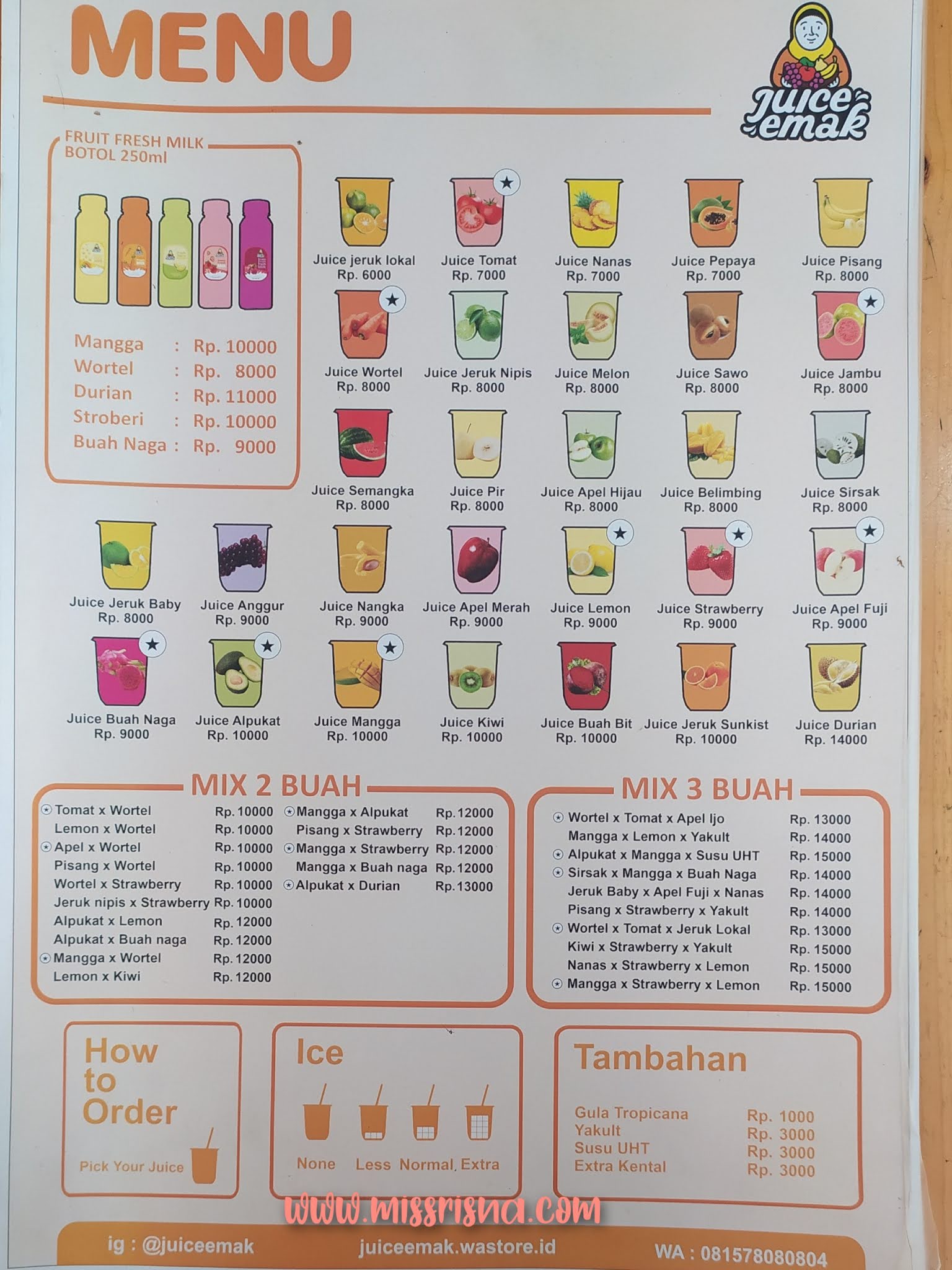 Juice Emak Kedai Jus Terbaik di Kulon Progo Miss Risna