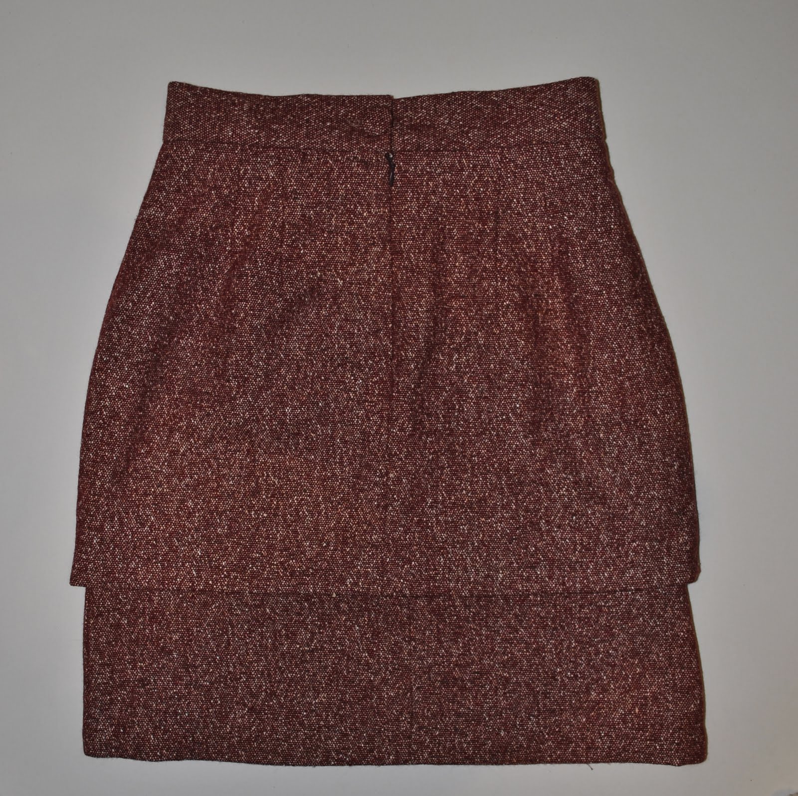Handmade by Carolyn: Layered rusty-red wool skirt