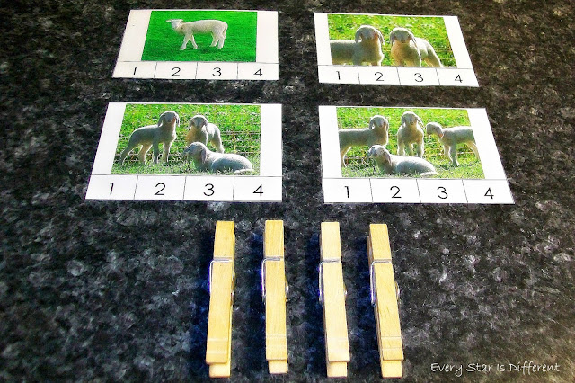 Counting Sheep Clip Cards