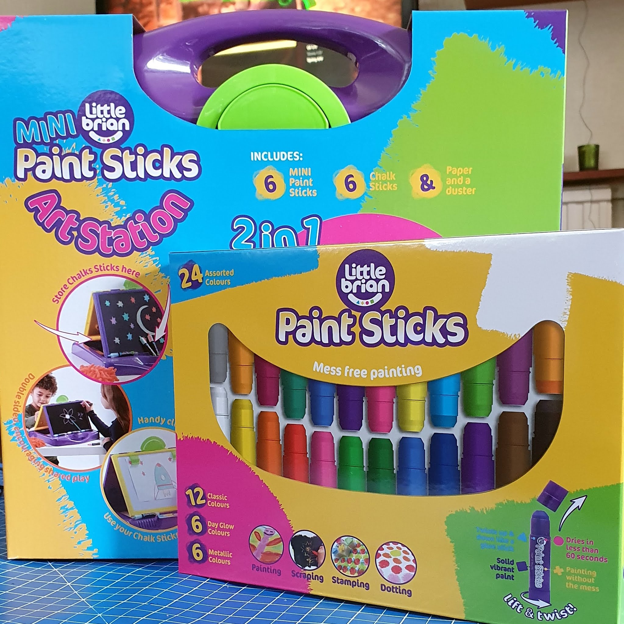 The Brick Castle Ad Little Brian NoMess Paint Sticks (and Chalk
