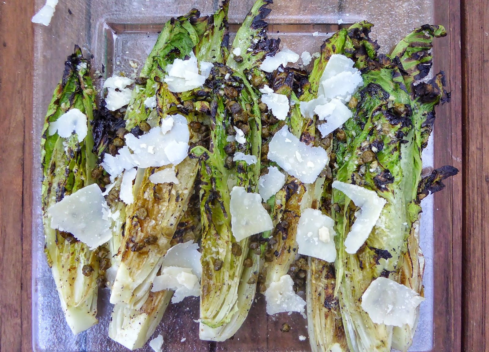 Three Little Figs Grilled Caesar Salad with Fried Capers
