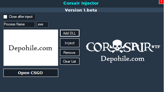 Corsair v1.0 Beta DLL Injector Programı İndir 2020 Güvenli