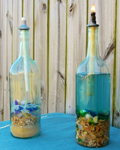 Turn Wine Bottle into Tiki Torch Oil Lamp