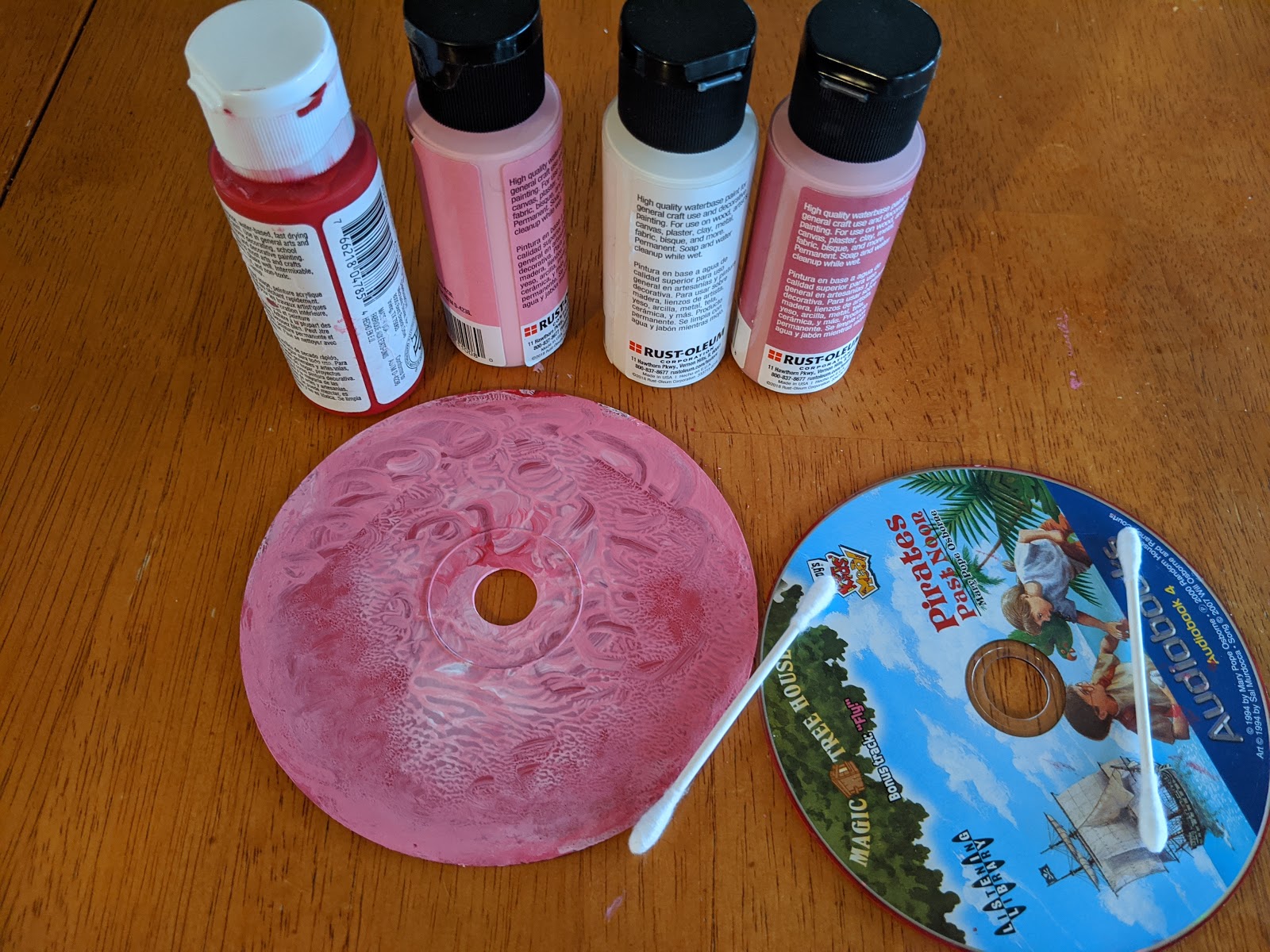 My View of the Honeypot Flower Prints With CDs/Printmaking with Old CD's