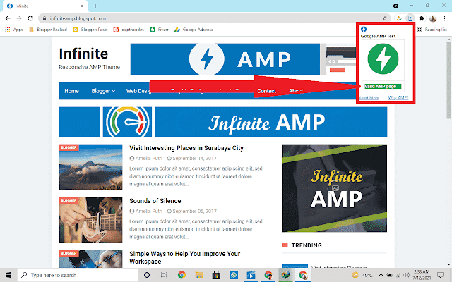 Infinite AMP Blogger Template | 100% Performace |