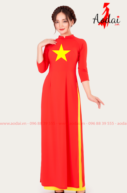 Áo dài cờ đỏ sao vàng đồng phục Nghệ An