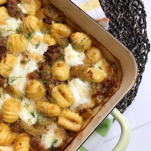 Greenway36: Gnocchi-Auflauf mit Hack, Fenchel und Mozzarella