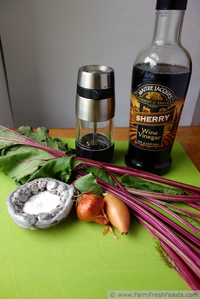 Farm Fresh Feasts Sautéed Beet Greens and Spring Onions with Sherry