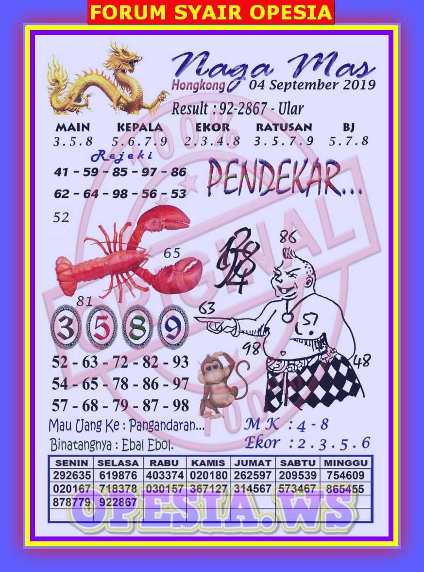 1 New Message Kode Syair Hongkong 4 September 2019 Forum Syair Togel Hongkong Singapura Sydney