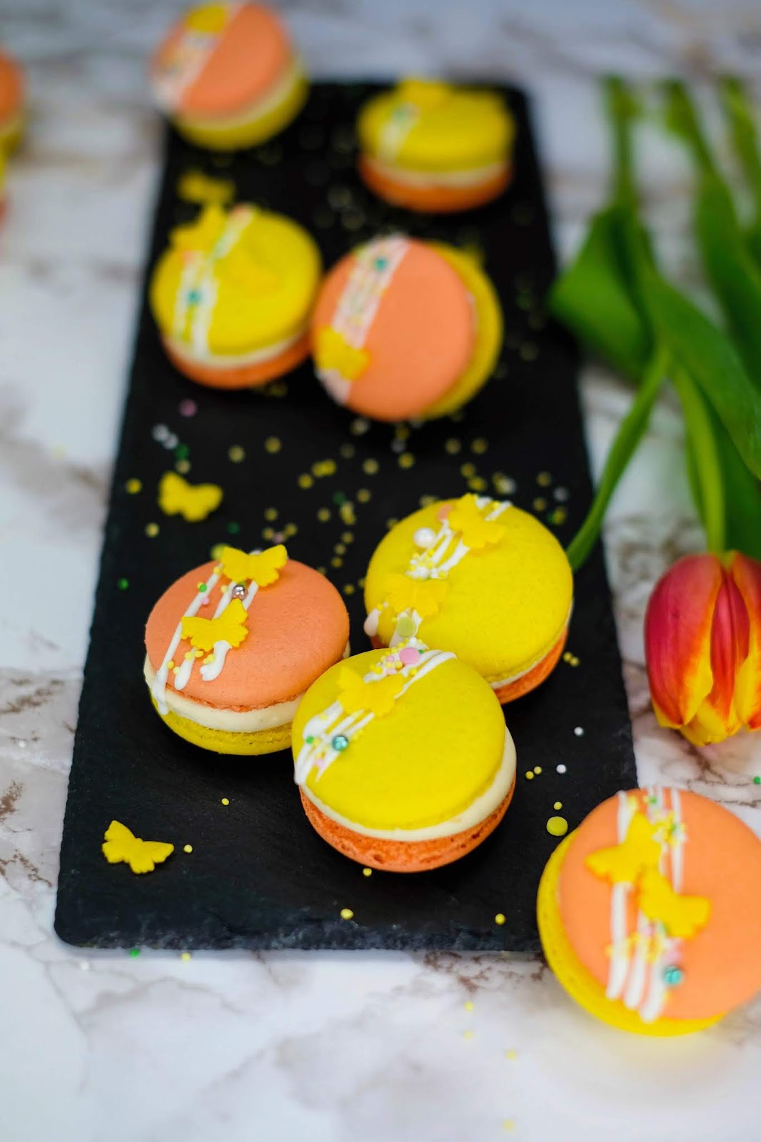 Mango und Passionsfrucht Macarons Marion