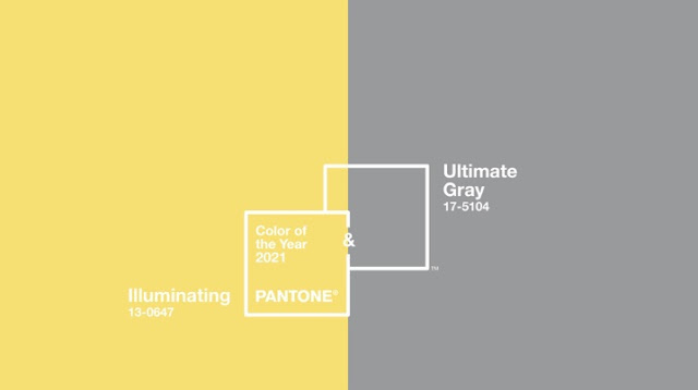 Colore dell'anno di Pantone 2021 -  Illuminating e Ultimate Grey