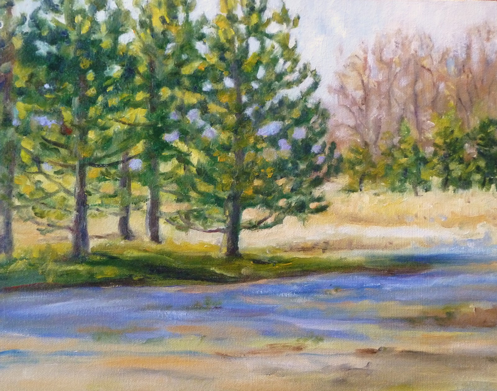 Daily Painting Projects Pines in Winter Light Oil Painting Landscape