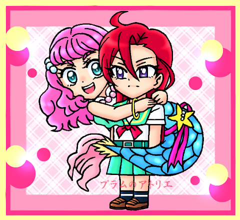 プラムのアトリエ トロピカルージュ プリキュア トロプリ 第5話 ローラ 滝沢 あすか キュアフラミンゴ ミニキャラ ちびキャラ イラスト