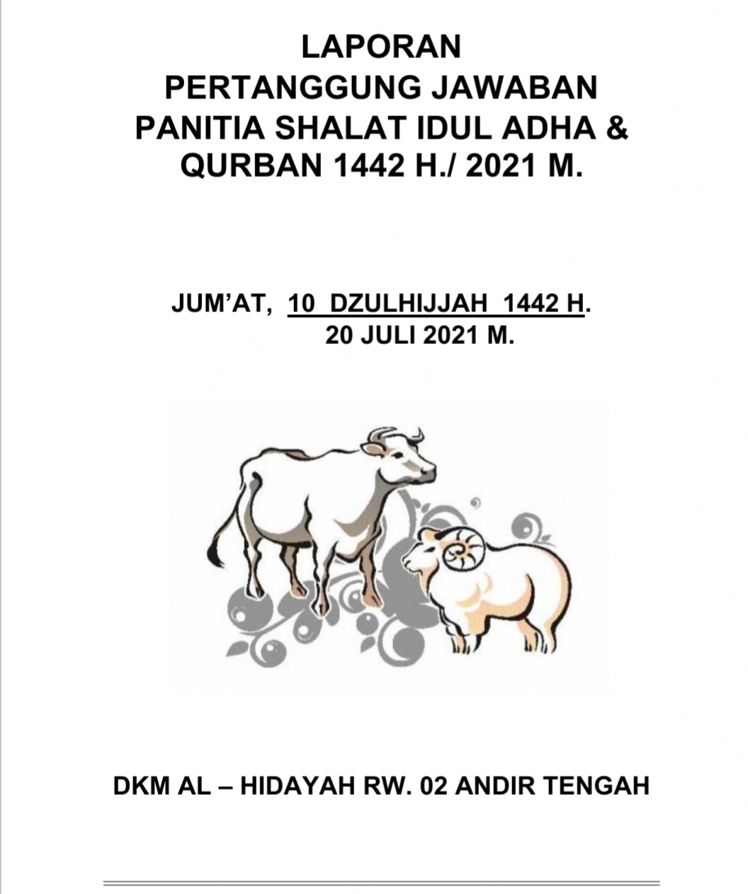 Contoh Laporan Panitia Qurban Format Doc Pdf Maxtrimus